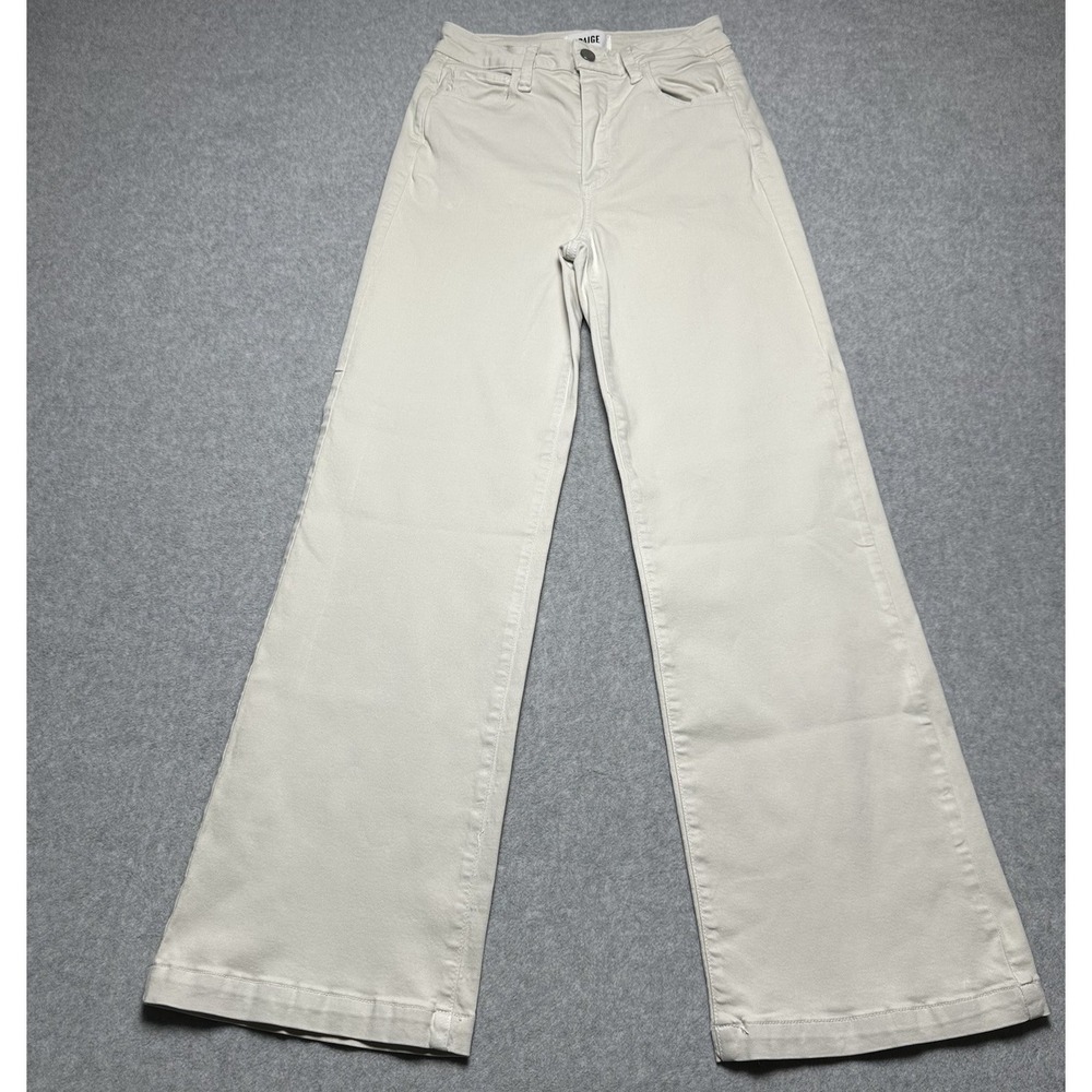 PAIGE High-Rise Wide Leg Jeans in Creamy Off-White